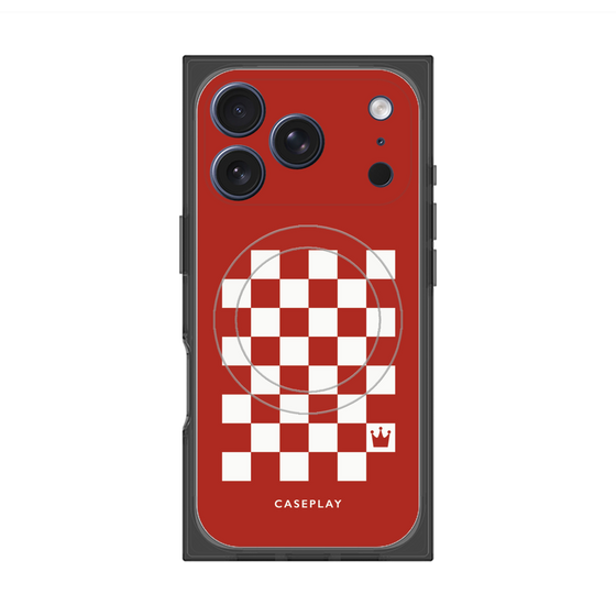 Premium Square Case with MagSafe［ Racing Checkered Flag Red ］