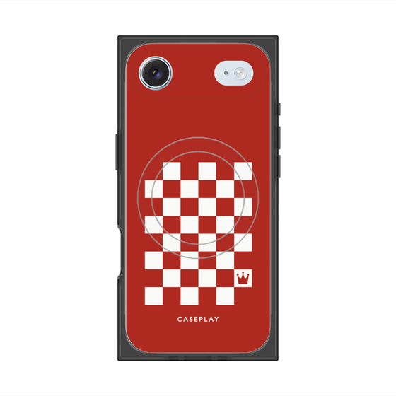 Premium Square Case with MagSafe［ Racing Checkered Flag Red ］