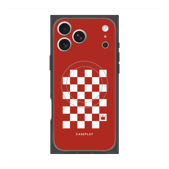 Premium Square Case with MagSafe［ Racing Checkered Flag Red ］