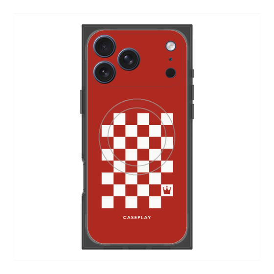 Premium Square Case with MagSafe［ Racing Checkered Flag Red ］