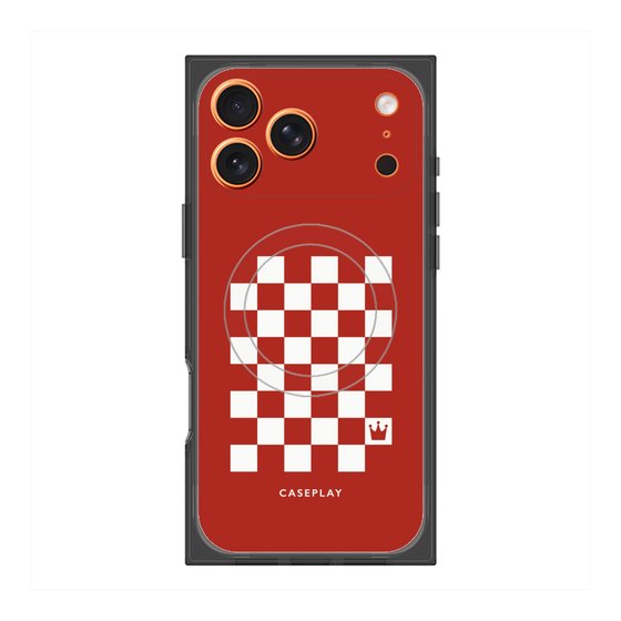 Premium Square Case with MagSafe［ Racing Checkered Flag Red ］