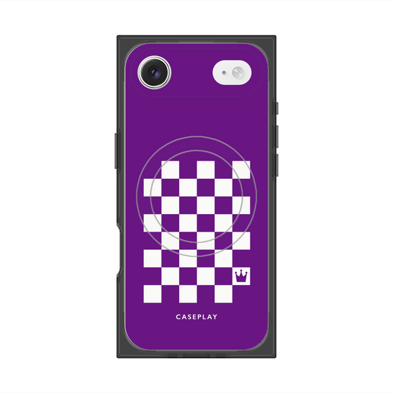 Premium Square Case with MagSafe［ Racing Checkered Flag Purple ］