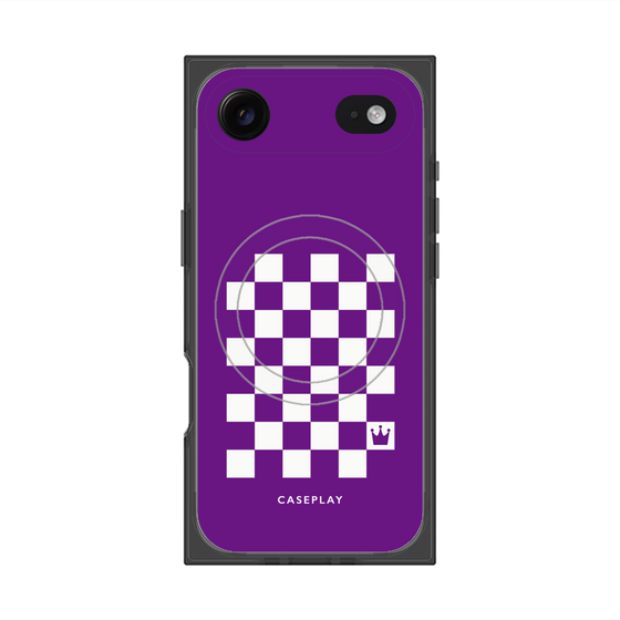 Premium Square Case with MagSafe［ Racing Checkered Flag Purple ］