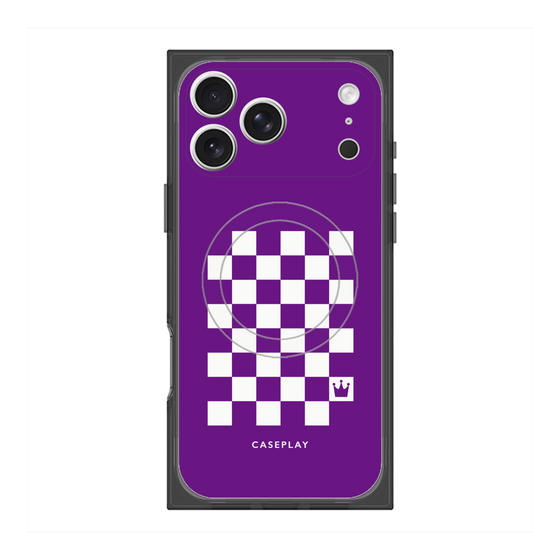 Premium Square Case with MagSafe［ Racing Checkered Flag Purple ］
