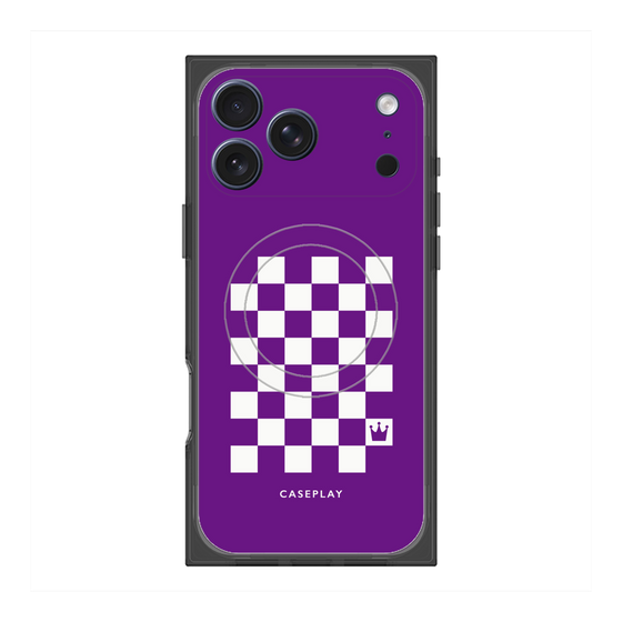 Premium Square Case with MagSafe［ Racing Checkered Flag Purple ］