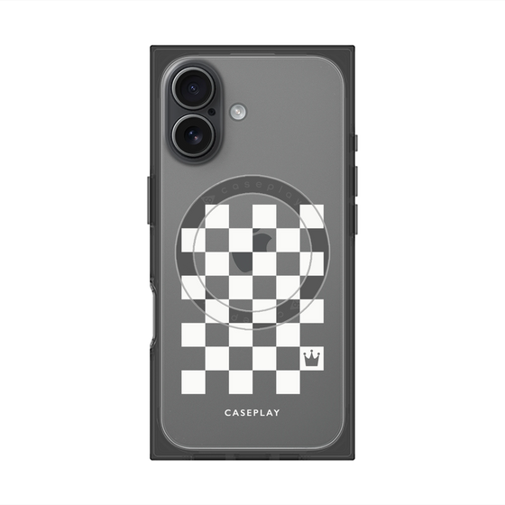 Premium Square Case with MagSafe［ Racing Checkered Flag White ］
