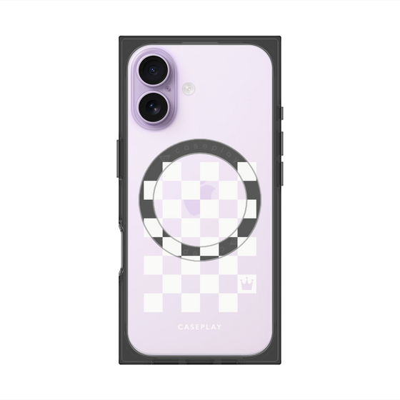 Premium Square Case with MagSafe［ Racing Checkered Flag White ］