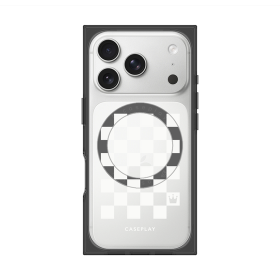 Premium Square Case with MagSafe［ Racing Checkered Flag White ］