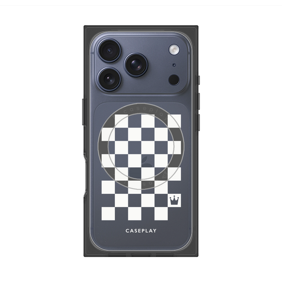 Premium Square Case with MagSafe［ Racing Checkered Flag White ］