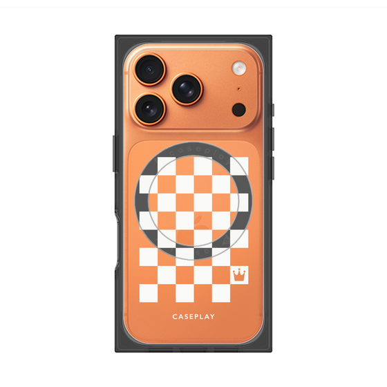 Premium Square Case with MagSafe［ Racing Checkered Flag White ］