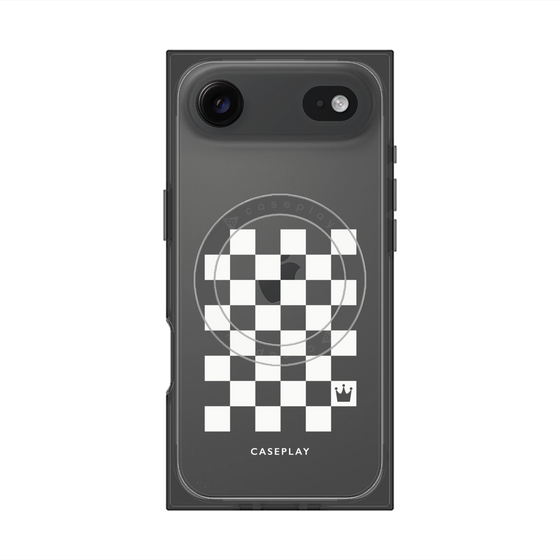 Premium Square Case with MagSafe［ Racing Checkered Flag White ］