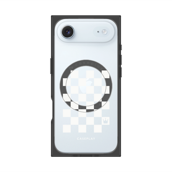 Premium Square Case with MagSafe［ Racing Checkered Flag White ］