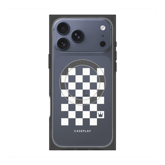 Premium Square Case with MagSafe［ Racing Checkered Flag White ］