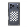 Premium Square Case with MagSafe［ Racing Checkered Flag White ］