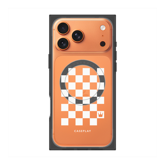 Premium Square Case with MagSafe［ Racing Checkered Flag White ］