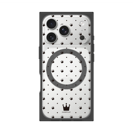 Premium Square Case with MagSafe［ Small Stripe - Red × Black ］