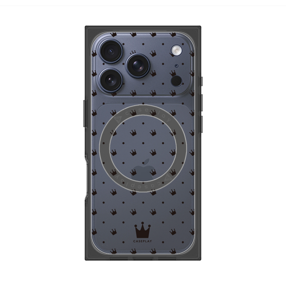 Premium Square Case with MagSafe［ Small Stripe - Red × Black ］