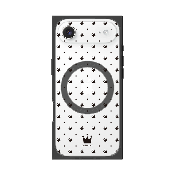 Premium Square Case with MagSafe［ Small Stripe - Red × Black ］