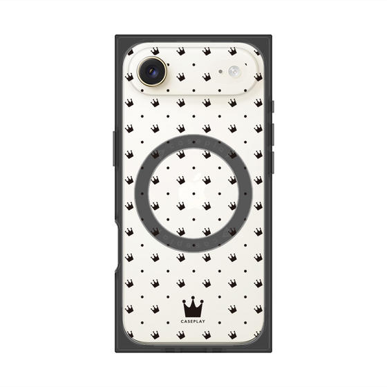 Premium Square Case with MagSafe［ Small Stripe - Red × Black ］