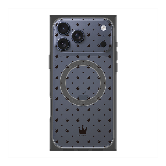 Premium Square Case with MagSafe［ Small Stripe - Red × Black ］