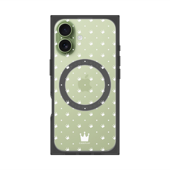 Premium Square Case with MagSafe［ CASEPLAY Crown Dots White ］