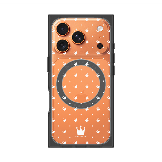 Premium Square Case with MagSafe［ CASEPLAY Crown Dots White ］