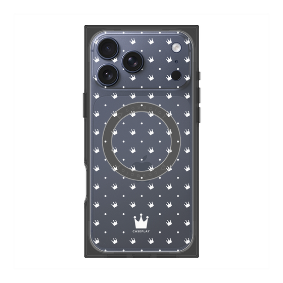 Premium Square Case with MagSafe［ CASEPLAY Crown Dots White ］