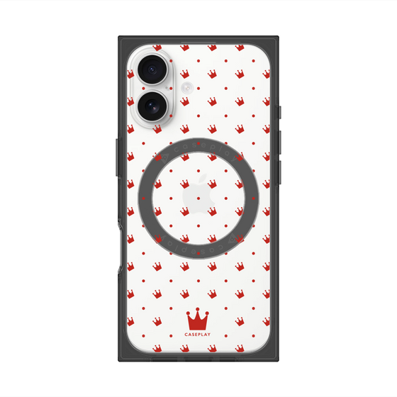 Premium Square Case with MagSafe［ CASEPLAY Crown Dots Red ］