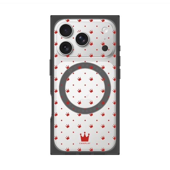Premium Square Case with MagSafe［ CASEPLAY Crown Dots Red ］
