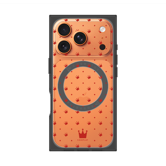 Premium Square Case with MagSafe［ CASEPLAY Crown Dots Red ］