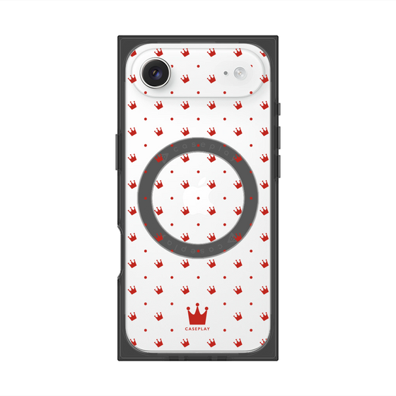 Premium Square Case with MagSafe［ CASEPLAY Crown Dots Red ］