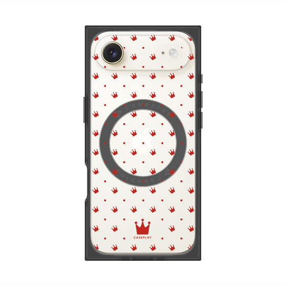 Premium Square Case with MagSafe［ CASEPLAY Crown Dots Red ］