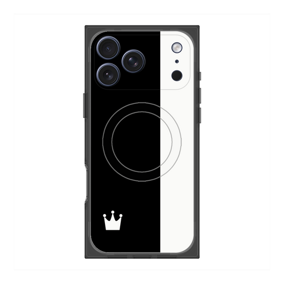 Premium Square Case with MagSafe［ CASEPLAY Bi-Colors Black & White ］