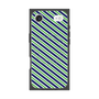 Premium Square Case with MagSafe［ Small Stripe - Navy × Green ］