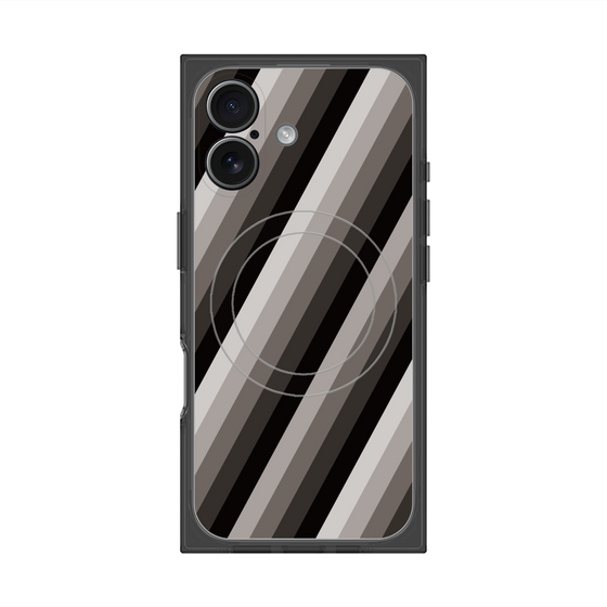 Premium Square Case with MagSafe［ Middle Stripe - Black ］