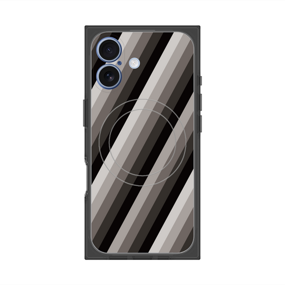 Premium Square Case with MagSafe［ Middle Stripe - Black ］