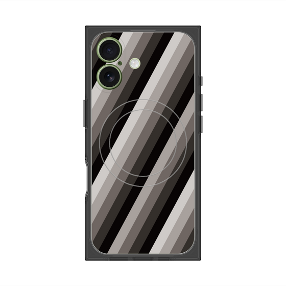 Premium Square Case with MagSafe［ Middle Stripe - Black ］