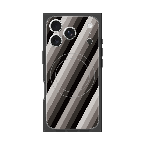 Premium Square Case with MagSafe［ Middle Stripe - Black ］