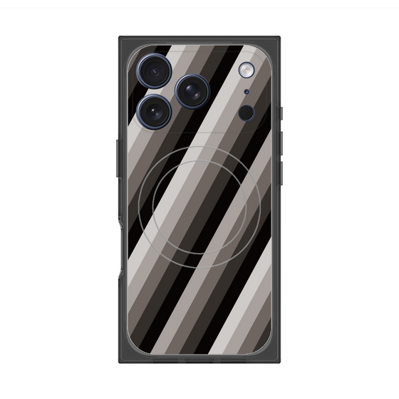 Premium Square Case with MagSafe［ Middle Stripe - Black ］