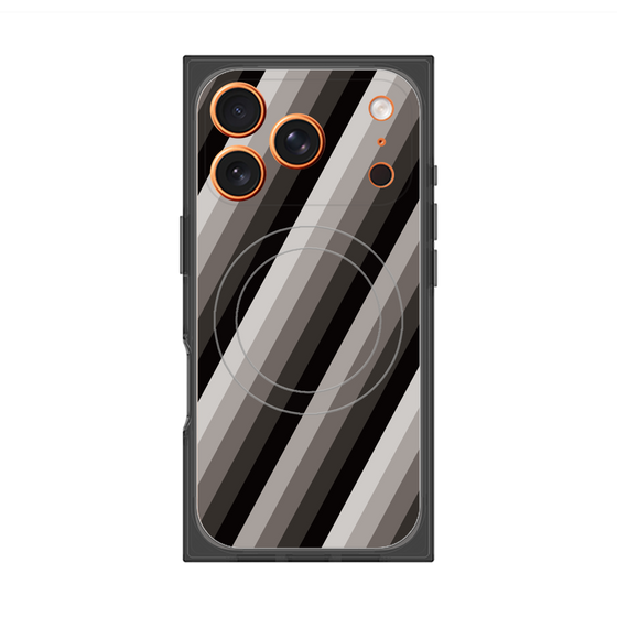 Premium Square Case with MagSafe［ Middle Stripe - Black ］