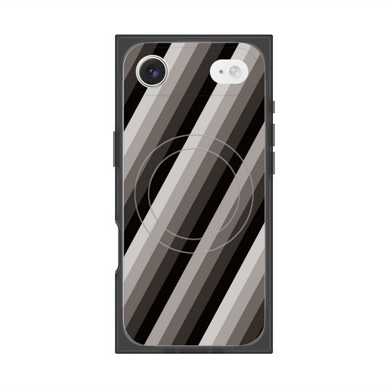 Premium Square Case with MagSafe［ Middle Stripe - Black ］