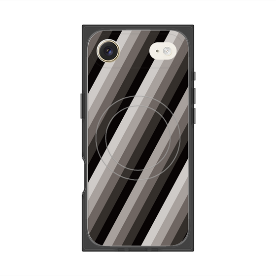Premium Square Case with MagSafe［ Middle Stripe - Black ］