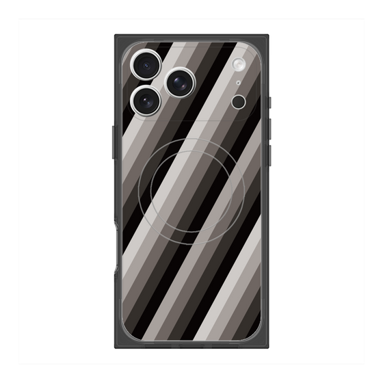 Premium Square Case with MagSafe［ Middle Stripe - Black ］