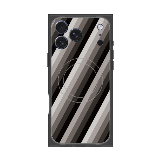 Premium Square Case with MagSafe［ Middle Stripe - Black ］