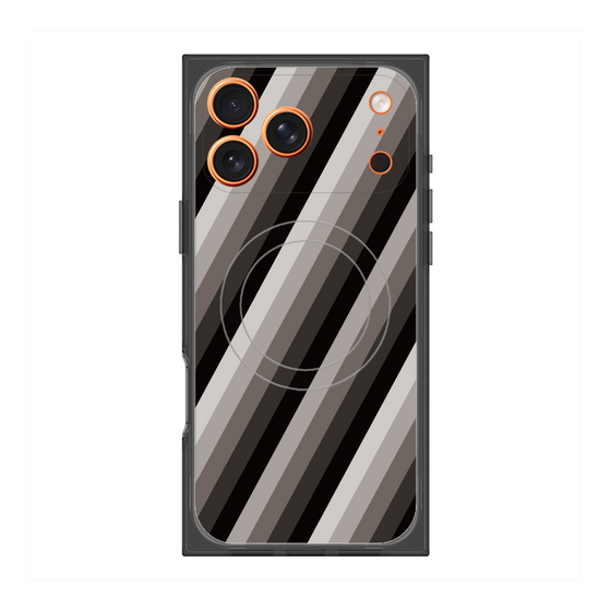 Premium Square Case with MagSafe［ Middle Stripe - Black ］
