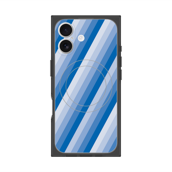 Premium Square Case with MagSafe［ Middle Stripe - Blue ］