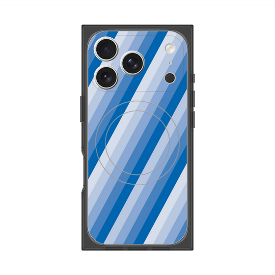 Premium Square Case with MagSafe［ Middle Stripe - Blue ］