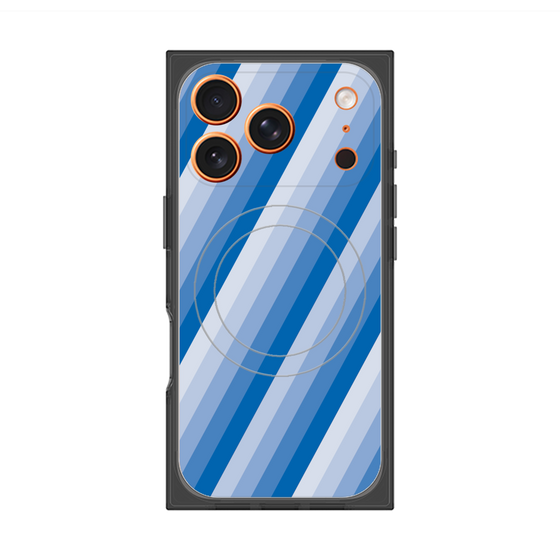 Premium Square Case with MagSafe［ Middle Stripe - Blue ］