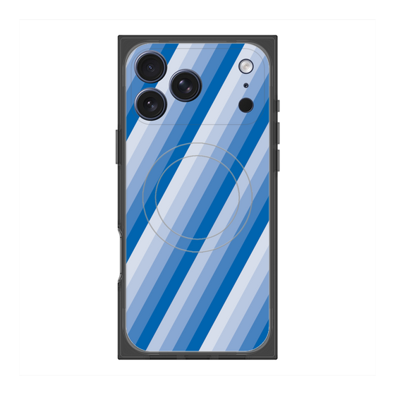 Premium Square Case with MagSafe［ Middle Stripe - Blue ］
