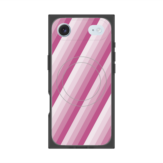 Premium Square Case with MagSafe［ Middle Stripe - Pink ］